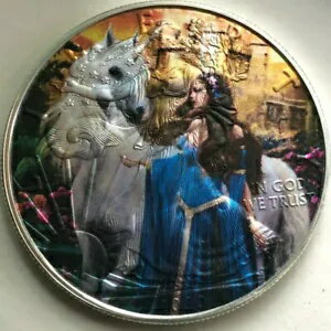 妖精の王女とユニコーン - アメリカン シルバー イーグル 1オンス 0.999 シルバー ドル コイン