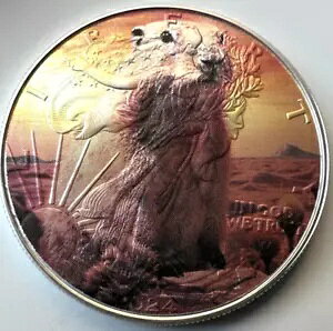 プレーリー ドッグ - アメリカン シルバー イーグル 1オンス 0.999 シルバー ドル限定版コインのサムネイル