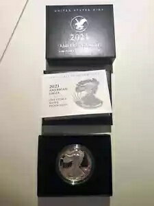 2021 S シルバー アメリカン イーグル プルーフ タイプ 2 OGP COA 付き (21EMN)