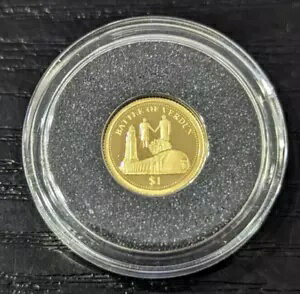 ソロモン諸島 エリザベス 2 世 1 ドル金貨 2016 ヴェルダンの戦い 証明書付き