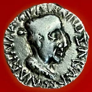 119-124 インド・スキタイ王国 1 ドラクマ銀古代コイン、ナハパナ王。 #1