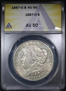 1887-O モルガン ドル ANACS AU50 キー デート コイン ストロング ストライク 素晴らしい詳細