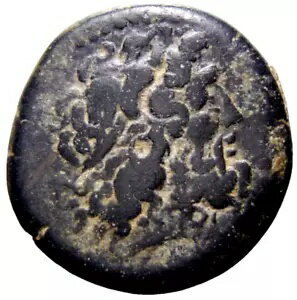 プトレマイオス朝のエジプト王。プトレマイオス3世エウエルゲテス。紀元前 246 〜 222 年のヘミオボル ギリシャ コイン