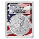 プレセール - 2025 (W) $1 アメリカン シルバー イーグル PCGS MS70 フラッグ フレーム
