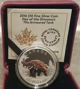 恐竜装甲戦車 $10 2016 純銀プルーフカラー カナダコイン