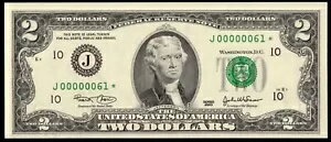 2003 $2 FRN J00000061* シリアル #61 スター