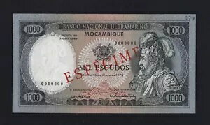 ポルトガル ポルトガル モザンビーク 1000 エスクード 1972 P-112s 標本宝石 UNC