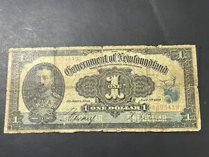 紙幣 ニューファンドランド政府 1920 年 1 ドル 1 ドル ヒッキー ブラウンリッグ A395449