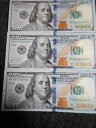 連続シリアル番号 100 ドル紙幣 2017A ロット 3