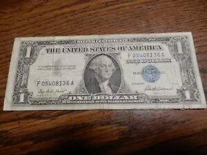 1957 シリーズ F 1 ドル ブルー シール紙幣 シルバー証明書