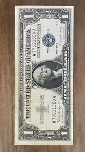 1957 シリーズ B $1 US 1 ドル ブルー シール紙幣 - シルバー証明書