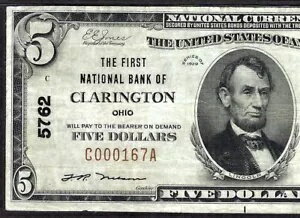 ???? OH 1929 $5 ??オハイオ州クラリントン?? PMG 非常に細かい 25 希少ノート !