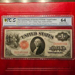 米国 1 ドル 1917 FR36 PCGS 64