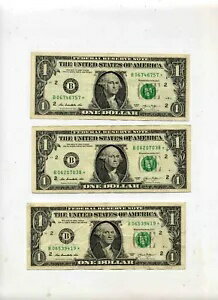 2013 B - スターノートドル紙幣 3 枚 - 重複