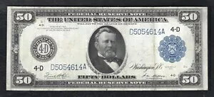 FR。 1039a 1914年 $50 50ドル フランス連邦準備制度理事会 オハイオ州クリーブランド バージニア州