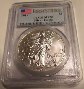 2014 Silver Eagle PCGS MS 70 First Strike Perfect B.U. Silver Eagle Investment商品について販売者のコメント「写真に示されているように」メタルタイプ シルバー構成シルバー認証番号 2693855ストライク型ビジネス繊度 0.999グレード MS 70素材 シルバーユニットあたりの貴金属含有量 1 オンスブランド/造幣局 米国造幣局変更された項目番号PCGS認証重量1オンスコインシルバーイーグル2013 年製造国/地域 米国貴金属の合計含有量 1 オンス注意事項※以下の注意事項をご理解のうえ、ご購入ください■ 鑑定済みコイン・紙幣について各種コイン・紙幣の鑑定機関（NGC、PCGS、PMGなど）は、収集品の真贋鑑定およびグレーディングを行う専門機関です。鑑定後の商品は、専用ケース（スラブ）に封入され、状態を示すグレードが付与されます。■ グレードについてグレードはコイン・紙幣自体の状態を評価するものであり、ケース自体の品質や状態を保証するものではありません。製造・輸送時の影響により、以下のような状態が発生する場合がございます。- 軽微なスレ傷・拭き傷（特に光の角度で見えるもの）- ケース内部のホコリ・小さな異物（鑑定機関の検品基準を満たしている場合）- ラベルのズレ・わずかな傾きこれらは鑑定機関の基準内であり、返品・交換の対象とはなりませんのでご了承ください。■ ラベルの種類について各鑑定機関では、コイン・紙幣の状態や鑑定の結果に応じて異なるラベルが付与されます。- 通常ラベル（Standard/Regular）：一般的なグレード付き鑑定済みコイン・紙幣- オーセンティック（Authentic）：グレードなしで真贋のみ保証- 詳細グレード（Details）：クリーニング跡やエッジのダメージがあるが本物と認定- 特別ラベル（Special Label）：記念版や特定のデザインの限定ラベル - 例：NGC「Early Releases」「First Releases」、PCGS「First Strike」 などグレードやラベルの種類は、商品画像および説明文をご確認のうえ、ご購入ください。■ 在庫状況について当店の商品は海外から取り寄せております。ご購入のタイミングによっては在庫切れとなる場合がございます。その際はご連絡のうえ、ご注文をキャンセルさせていただく場合がございますので、あらかじめご了承ください。■ ご注文後のキャンセルについてご注文と同時に商品のお取り寄せを開始するため、お客様都合によるキャンセルは承っておりません。■ 配送についてお届けまでに通常2〜3週間ほどかかります。海外の祝日や天候、税関手続きにより通常より配送が遅れる可能性がございます。■ 保証について商品説明に英語で「保証（warranty）」と記載があっても、日本国内では適用されませんのでご了承ください。 当店では、商品到着後7日以内の初期不良に限り、対応させていただきます。 （返品規約の詳細については、楽天市場内の会社概要欄下部をご参照ください。）■ 商品の色・素材感について撮影環境やモニター設定により、実際の商品と色味や質感が異なる場合がございます。■ 価格変動について希少性の高い商品は市場価格の変動により、追加料金をお願いする場合がございます。追加料金に同意いただけない場合には、ご注文のキャンセルが可能ですので、ご安心ください。■ その他サービスについて海外製品の輸入代行も承っております。ショップに掲載されていない商品でもお探し可能ですので、お気軽にご相談ください。尚、業者販売（業販）や複数購入の場合、割引対応も可能です。ご希望の方はお問い合わせください。