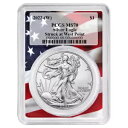 2022 (W) $1 アメリカン シルバー イーグル PCGS MS70 フラッグ フレーム(3)