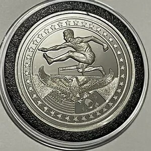 1988 オリンピック ハードル レーシング レア ヴィンテージ コイン 1 トロイオンス .999 ファイン シル..