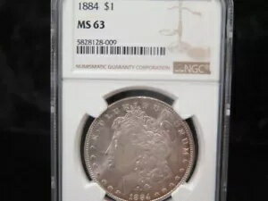楽天WORLD RESOURCE【KING店】1884 モーガン シルバー ダラー、NGC グレード MS-63。お得な情報。コインストアセール#8009