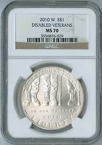 2010 アメリカ障害者退役軍人記念コイン $1 NGC MS 70 MS70