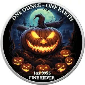 ハロウィン 2022 $1 1 オンス アース シルバー コイン 暗闇で光る効果 フィジー