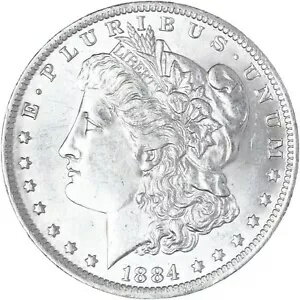 1884 O モーガン シルバー ダラー AU+ スライダー 写真参照 E593