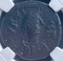 NGC 古代ビザンチン帝国コイン 518-527 AD 本物認定ジャスティン I スクラッチ