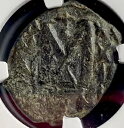 本物の NGC 認定古代ビザンチン帝国コイン 610-641 AD ヘラクレイウス フォリス