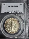 1942 50c シルバー ウォーキング リバティ ハーフダラー - PCGS MS 64 トーン 送料無料
