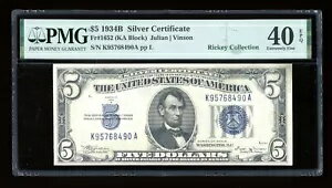 DBR 1934-B $5 С Fr. 1652 ӥ󥽥 KA ֥å PMG XF-40 EPQ ꥢ K95768490A