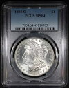 1884-O モルガン ダラー PCGS グレーディング MS64 ナイス クリーン チーク コモン デイト
