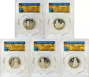 2024 S クラッド プルーフ アメリカン レディース クォーター 全 5 PCGS PR 69 DCAM ロージー ラベル