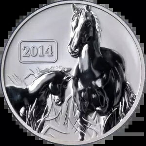 2014 トケラウ諸島 シルバー $5 馬 PCGS