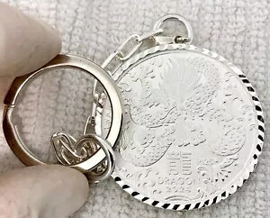 2024 パース ドラゴン スターリング シルバー ダイヤモンド ベゼル キーホルダー