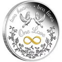 2021 One Love 1オンス $1 シルバープルーフコイン バレンタインデーのギフトに最適 グッズ