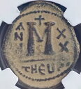 古代ビザンチン NGC コイン 582-602AD フォリス モーリス ティベリウス 本物の素晴らしいディテール