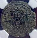 古代ビザンチン NGC コイン 582-602AD フォリス モーリス ティベリウス 本物の素晴らしいディテール