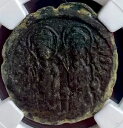 NGC ビザンチン帝国本物認定古代コイン 565-578AD ジャスティン II & ソフィア