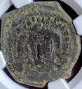 古代ビザンチン NGC コイン 582-602AD フォリス モーリス ティベリウス 本物の素晴らしいディテール