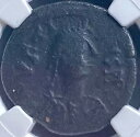 NGC 古代ビザンチン帝国コイン 518-527 AD 本物認定ジャスティン I スクラッチ