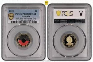 オーストラリア 2021 年 50 周年アボリジニの旗 $2 プルーフ コイン PCGS PR68DCAM #5424