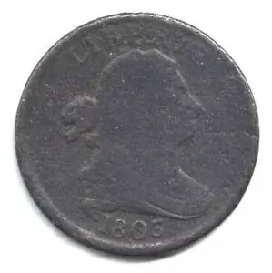 1803 ハーフセント -- 見た目も良く、流通状態では問題のないコイン
