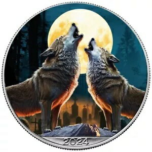 2024 US イーグル ハロウィン ハウリング オオカミ 1 オンス シルバー コイン