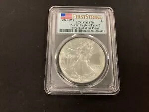 2021-(W)アメリカンシルバーイーグル(タイプ2) MS-70 PCGS(FirstStrike)！