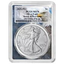 プレセール - 2025 (W) $1 1 オンス アメリカン シルバー イーグル PCGS MS70 FDOI イーグル フレーム