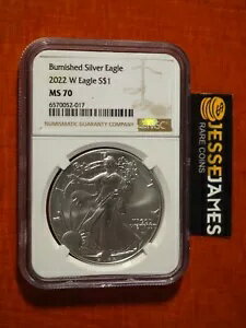 2022 W バーニッシュシルバー イーグル NGC MS70 クラシック ブラウン ラベル