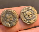2X コインのペア イタリア ゼウジタニア カルタゴ サルデーニャ タニテ ブロンズ クイーン ? 300 BC