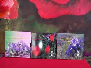 ギリシャ、2019 〜 2021 年、風土病の花シリーズ、コンプリート、5 ユーロ硬貨 (銀貨 2 枚)