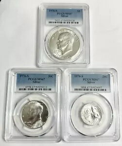 1976 S С å PCGS 졼 MS 67 ̤ή 3  å $1 50c 25c