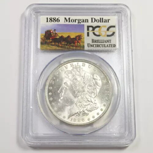 1886 P PCGS UNC ֥ꥢ̤ή - С 륬 ɥ $1 US  #49309A